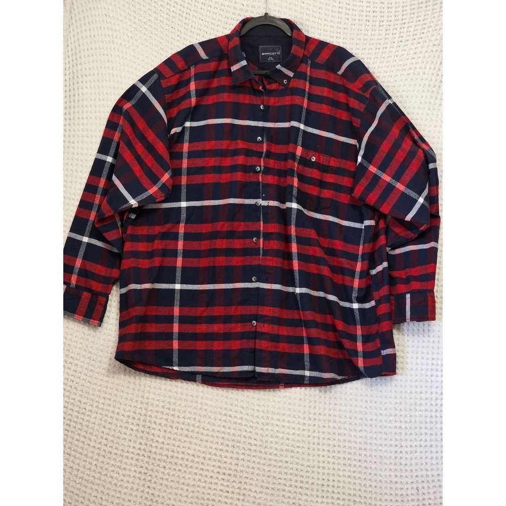 Casual Button-Down Plaid Shirt - Red & Navy
